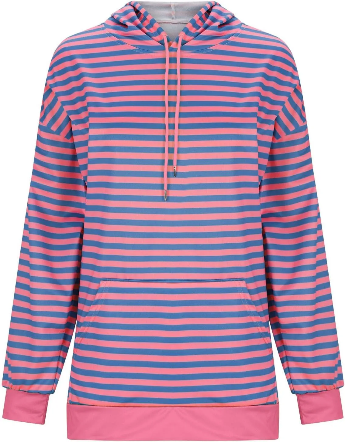 Hoodies for Women Striped Color Block Oversized Sweatshirt Drwastring Long Sleeve Fashion Pullover Sweater With Pocket