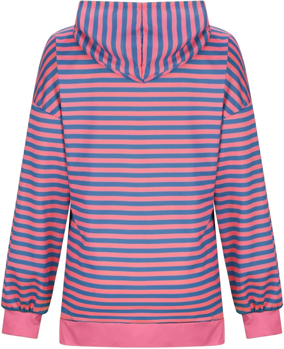 Hoodies for Women Striped Color Block Oversized Sweatshirt Drwastring Long Sleeve Fashion Pullover Sweater With Pocket