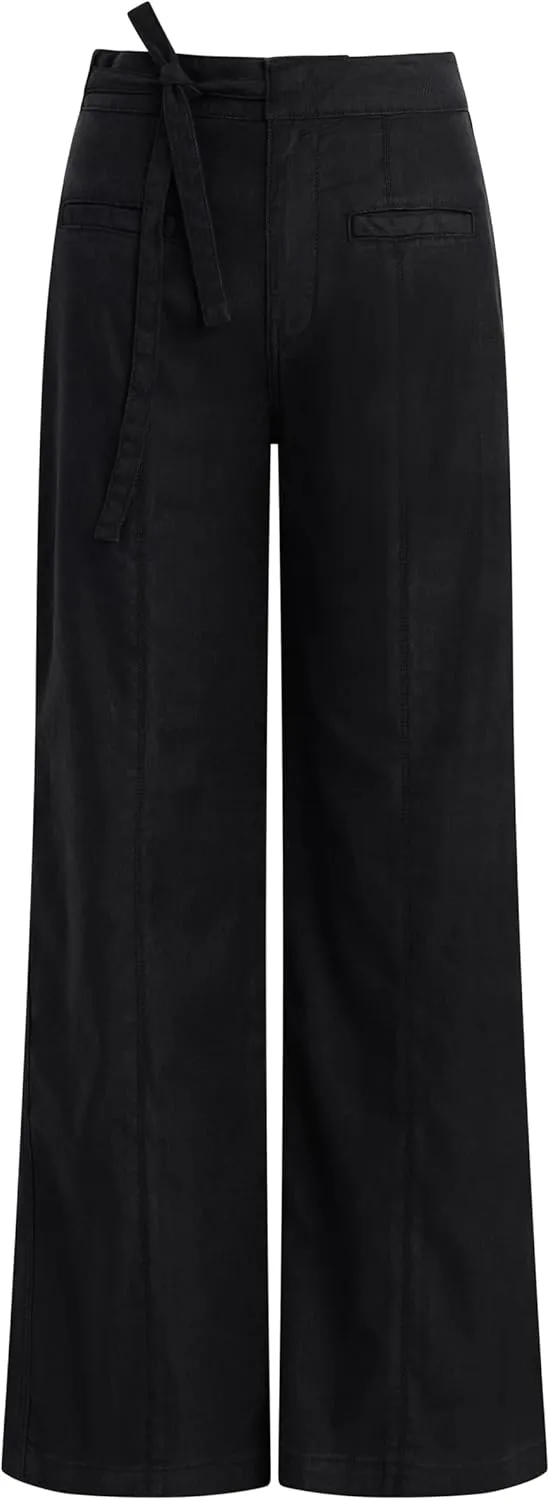 HUDSON Women's Tie Waist Wide Leg Trouser