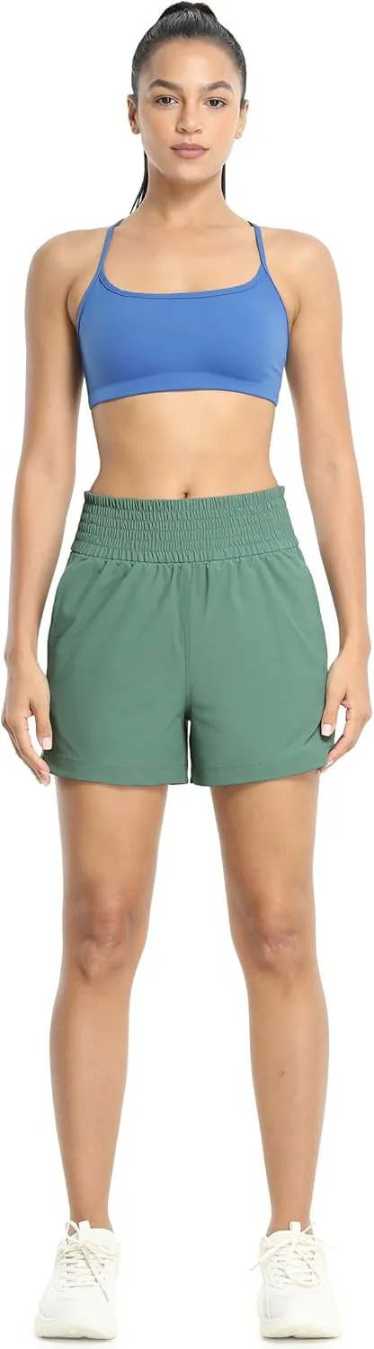icyzone Women's Workout Shorts - 3.5'' Athletic Running Track Shorts with Pocket Quick Dry