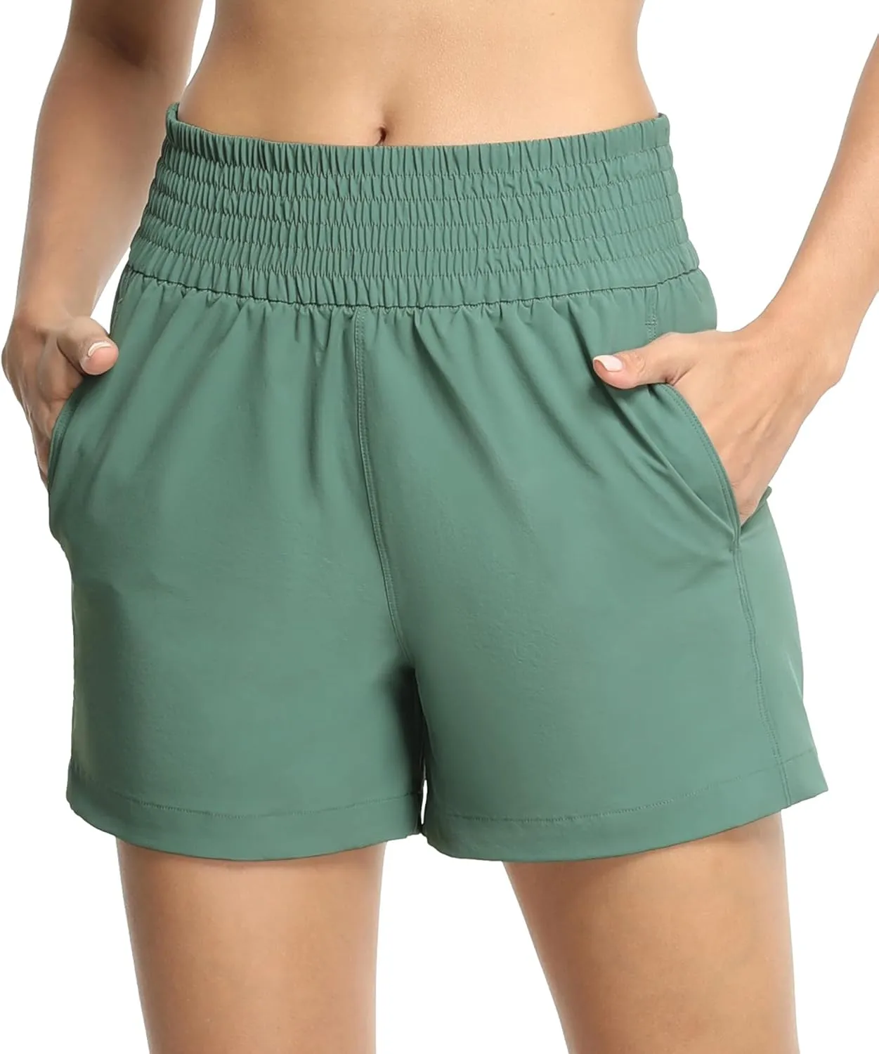 icyzone Women's Workout Shorts - 3.5'' Athletic Running Track Shorts with Pocket Quick Dry