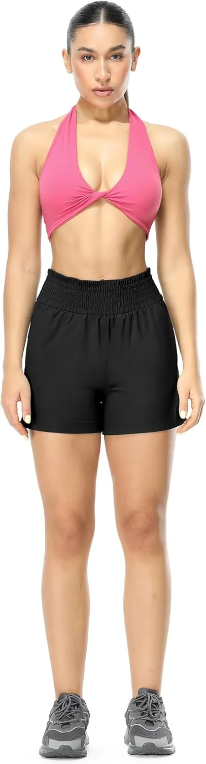 icyzone Women's Workout Shorts - 3.5'' Athletic Running Track Shorts with Pocket Quick Dry