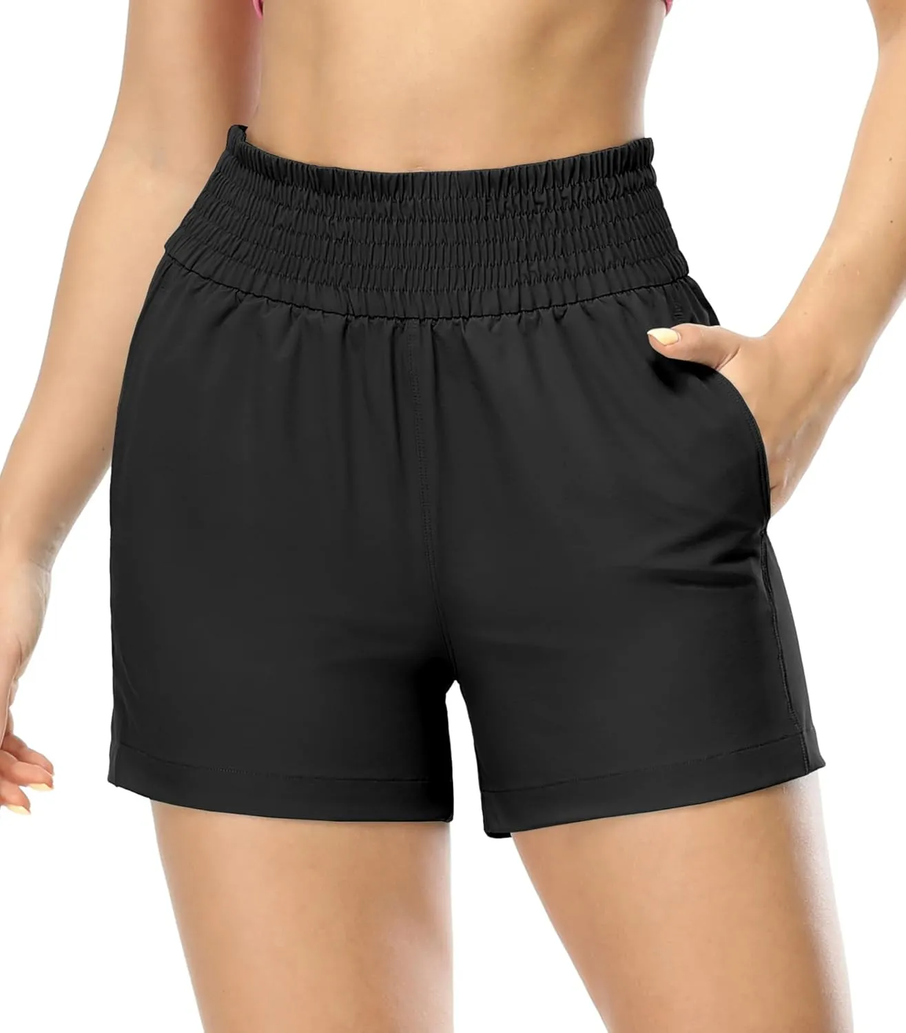 icyzone Women's Workout Shorts - 3.5'' Athletic Running Track Shorts with Pocket Quick Dry