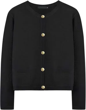 iLH Cardigan Sweaters for Women 2024 Fall Dressy Elegant Button Down Knitted Tops Casual Striped Color Block Shirt