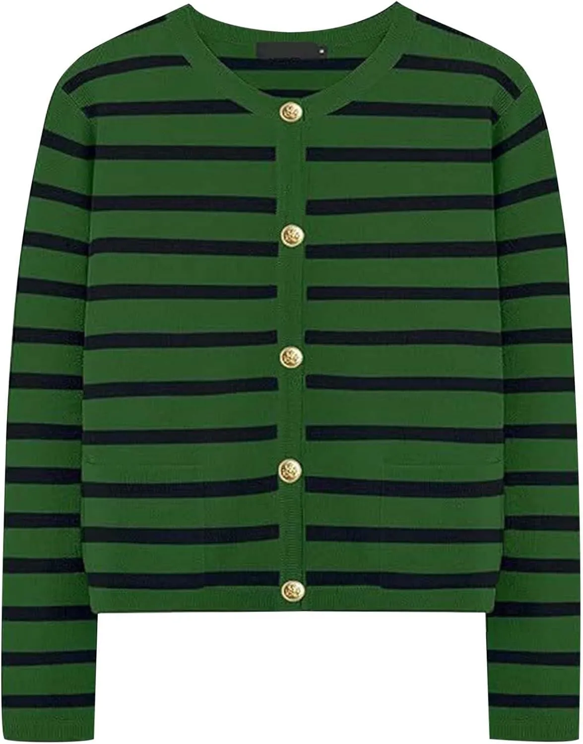 iLH Cardigan Sweaters for Women 2024 Fall Dressy Elegant Button Down Knitted Tops Casual Striped Color Block Shirt