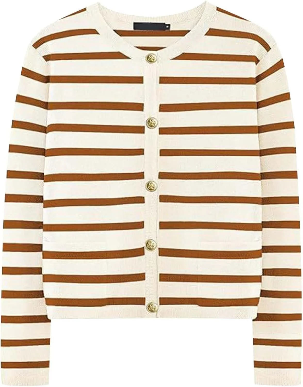 iLH Cardigan Sweaters for Women 2024 Fall Dressy Elegant Button Down Knitted Tops Casual Striped Color Block Shirt