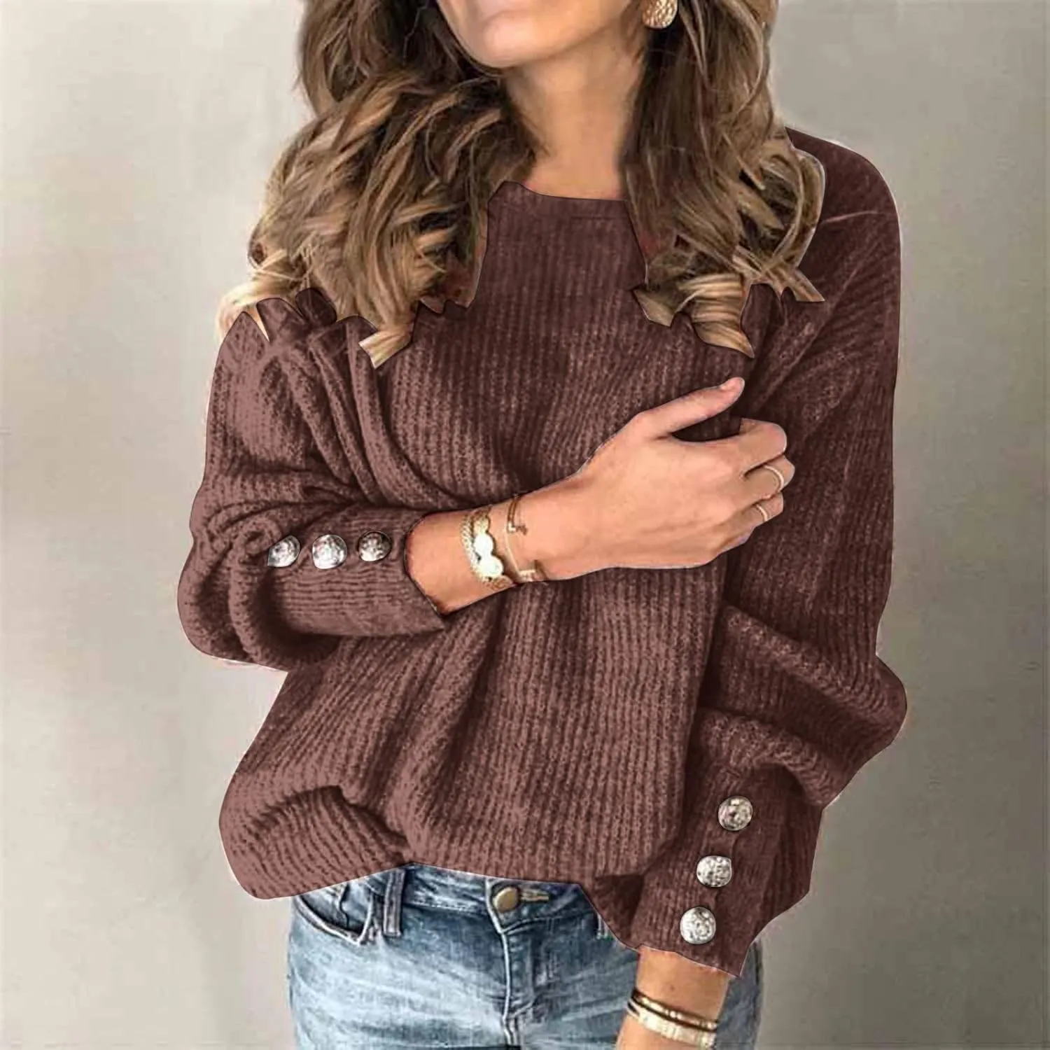 iLH Fall Sweater for Women Oversize Lightweight Knit Sweatshirt Loose Long Sleeve Pullover Sweaters Casual Jumper Tops