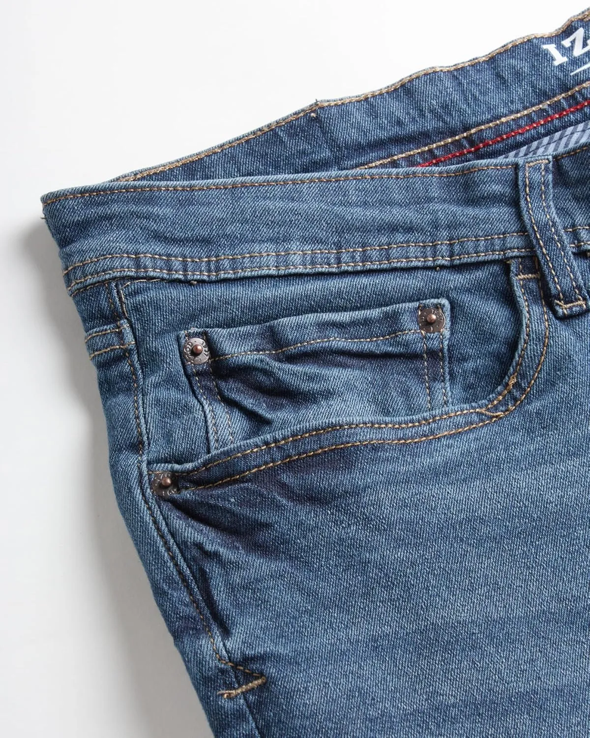 IZOD Men's Straight Leg Jeans - Comfortable Stretch Casual Pull On Denim Jeans for Men - Lightweight Men's Fashion Pants