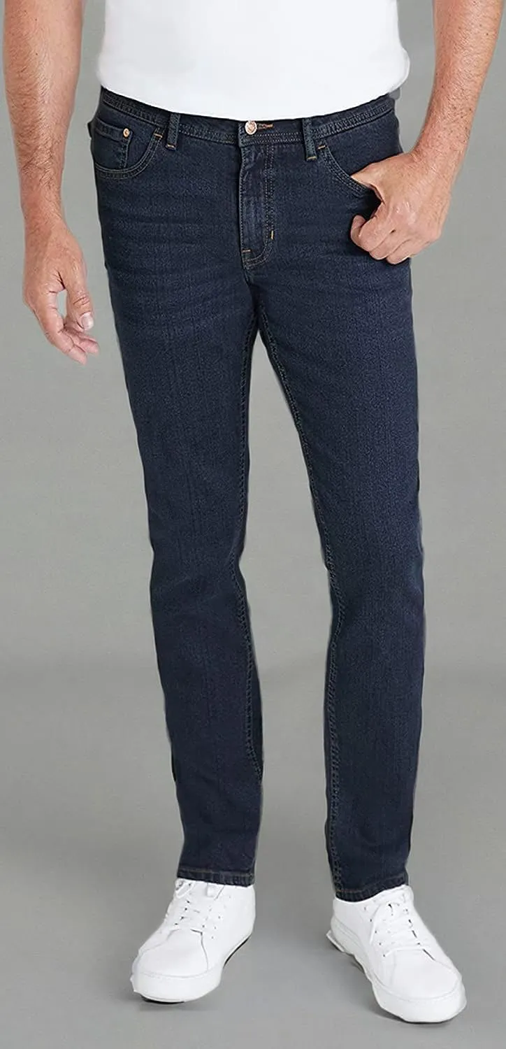 IZOD Men's Straight Leg Jeans - Comfortable Stretch Casual Pull On Denim Jeans for Men - Lightweight Men's Fashion Pants