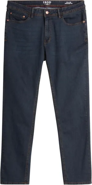 IZOD Men's Straight Leg Jeans - Comfortable Stretch Casual Pull On Denim Jeans for Men - Lightweight Men's Fashion Pants