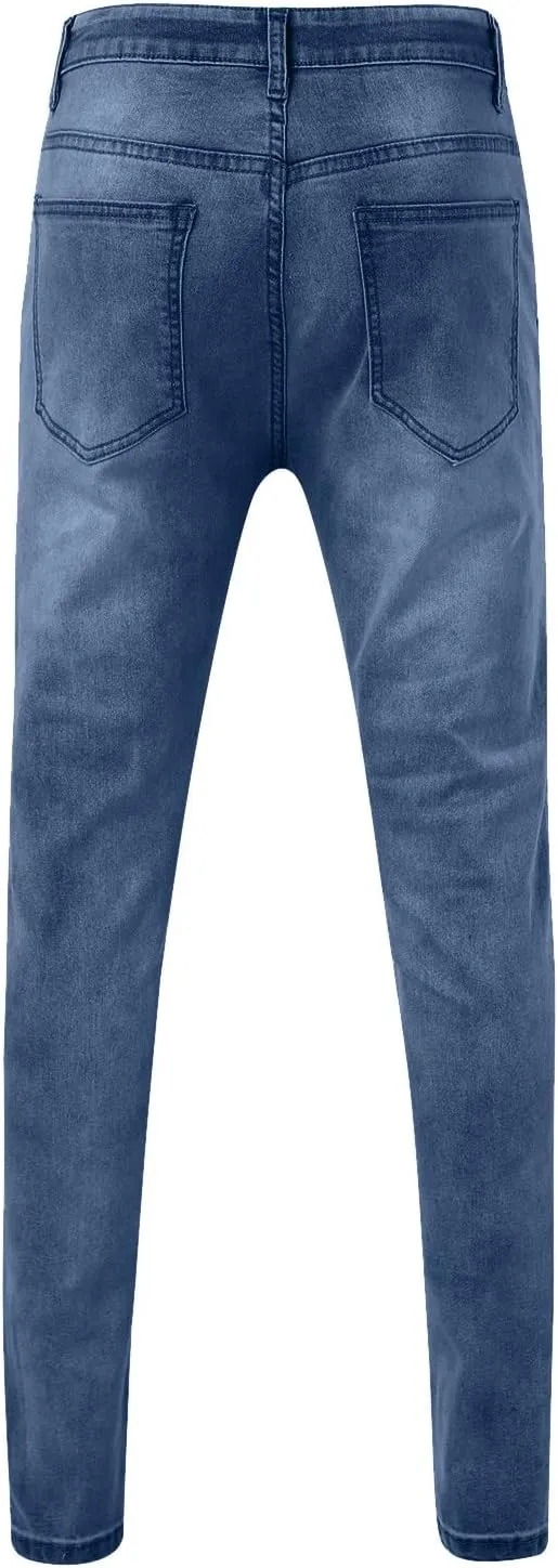 Jeans for Men Plus Size Loose Elastic Waist Jeans Street Wide Leg Trousers Pants Skinny Slim Fit Dark Jeans Men Men