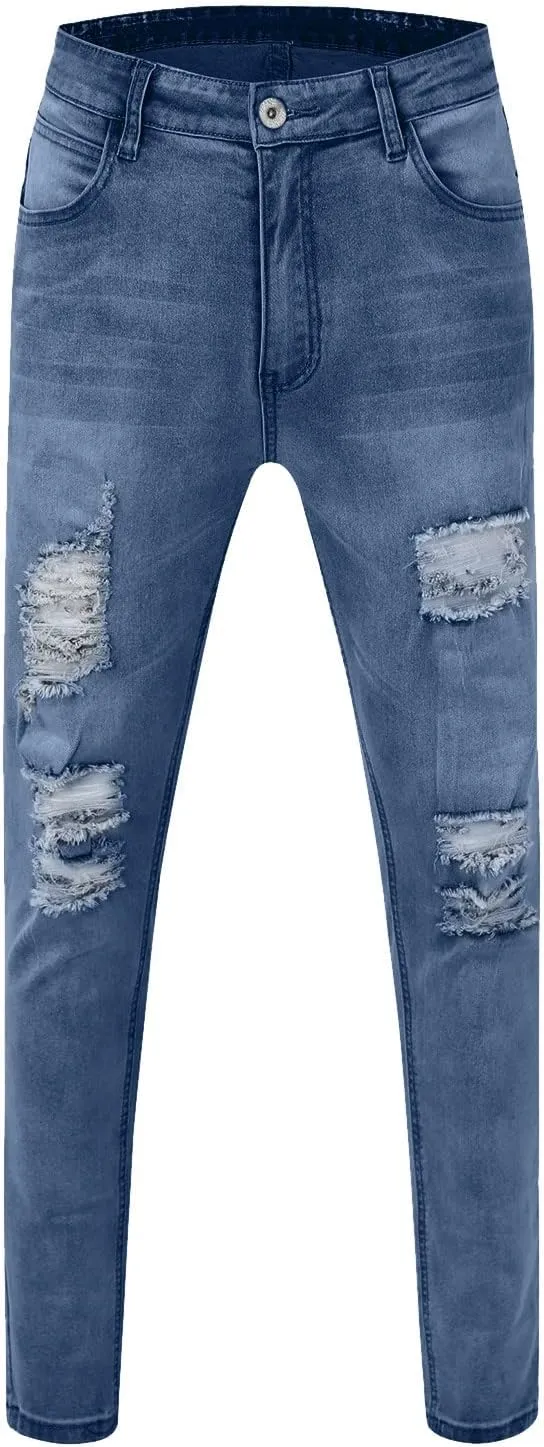 Jeans for Men Plus Size Loose Elastic Waist Jeans Street Wide Leg Trousers Pants Skinny Slim Fit Dark Jeans Men Men