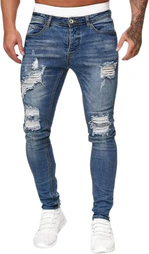 Jeans for Men Plus Size Loose Elastic Waist Jeans Street Wide Leg Trousers Pants Skinny Slim Fit Dark Jeans Men Men
