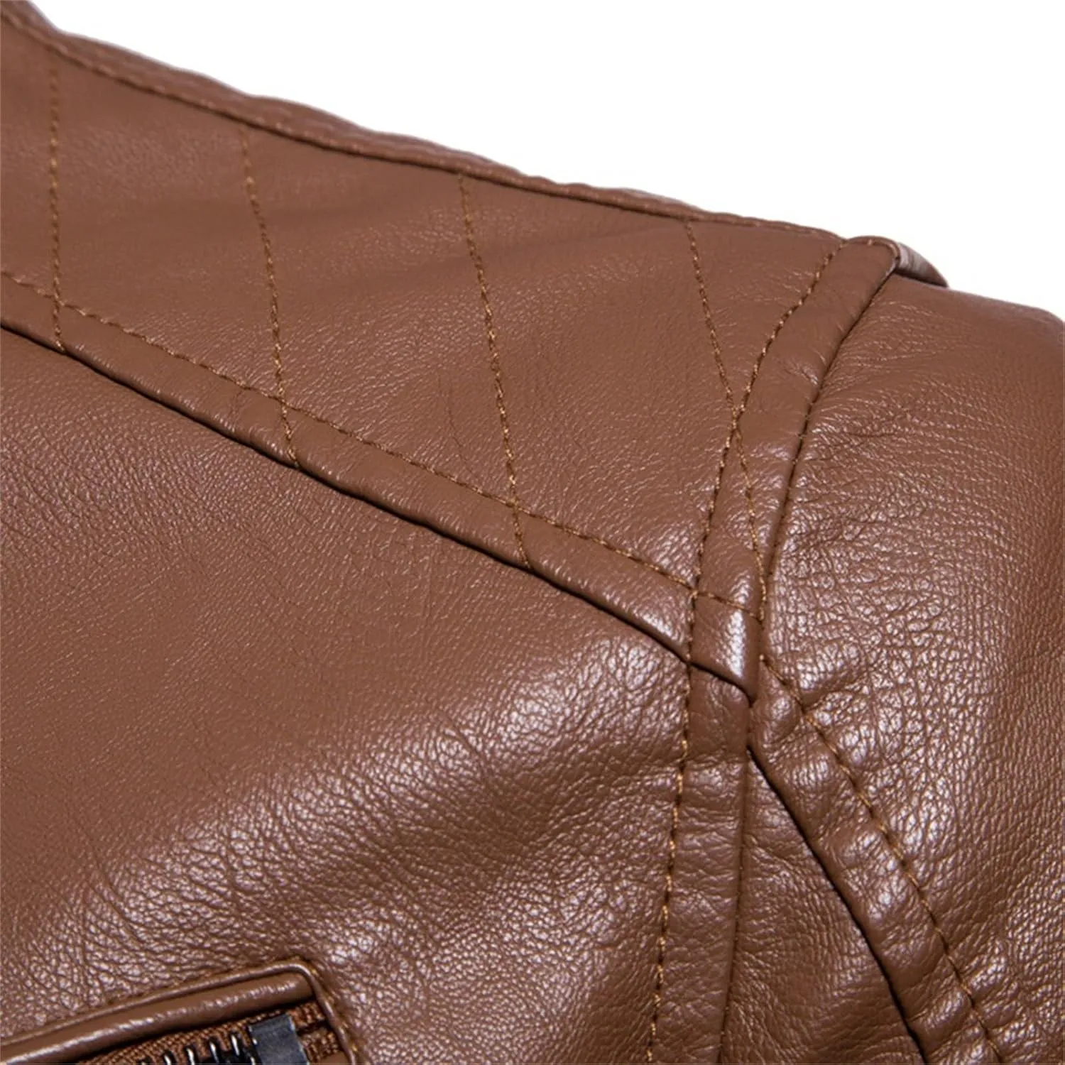 JEsilunmaMY Men's Stand Collar Sherpa Leather Jacket Fleece Lined Slim Motorcycle Biker Coat Fall Winter Bomber Retro Outwear