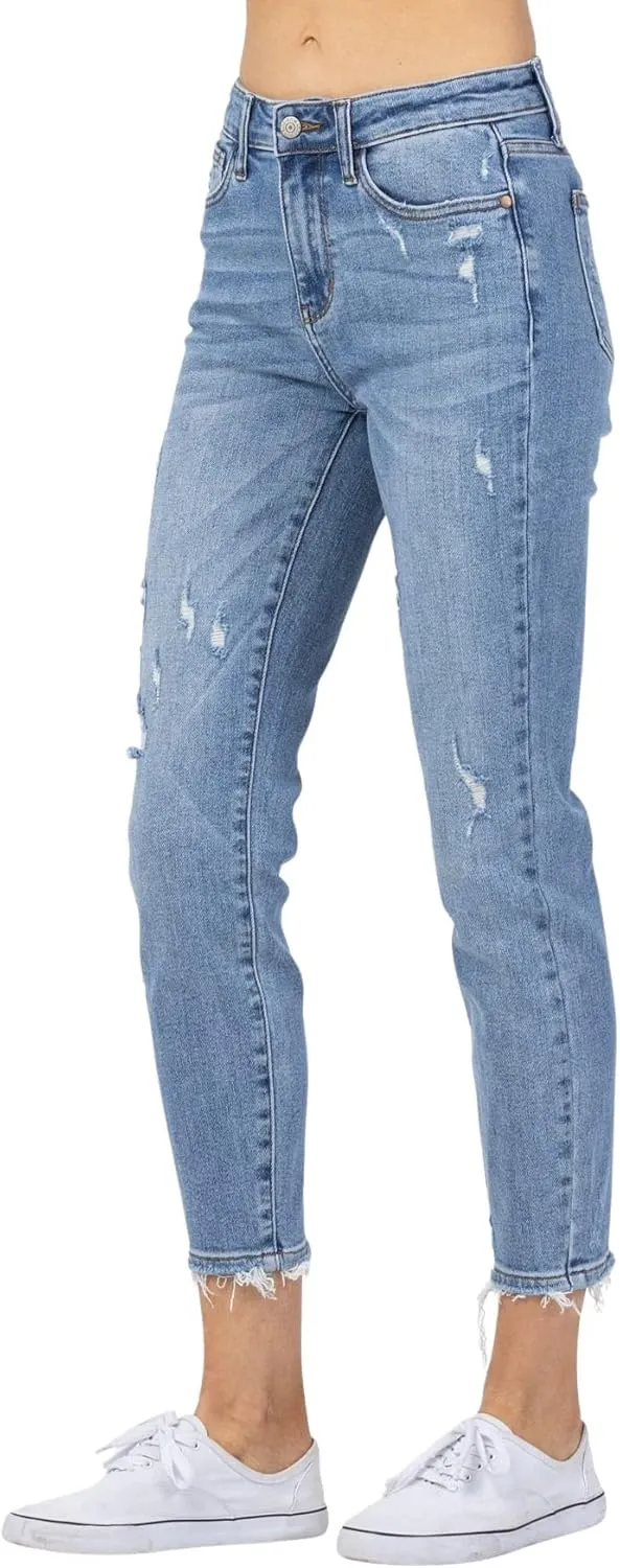 Judy Blue Women's High Rise Mineral Wash Relaxed Fit Jeans