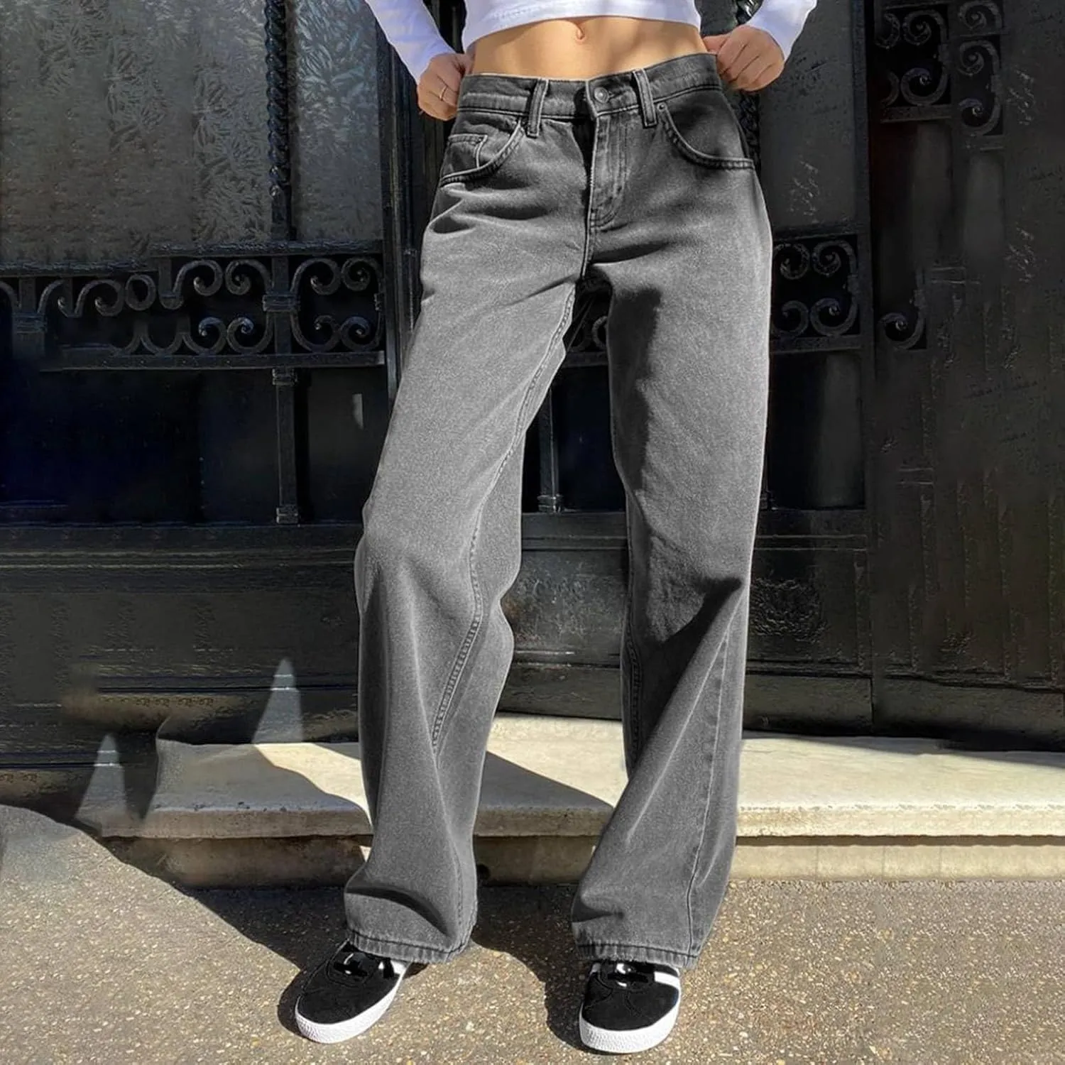 Khaki Flare Pants for Women Bell Bottom Jeans for Women High Waisted Stretch Flare Pants 5 Button Skinny Cut Jean