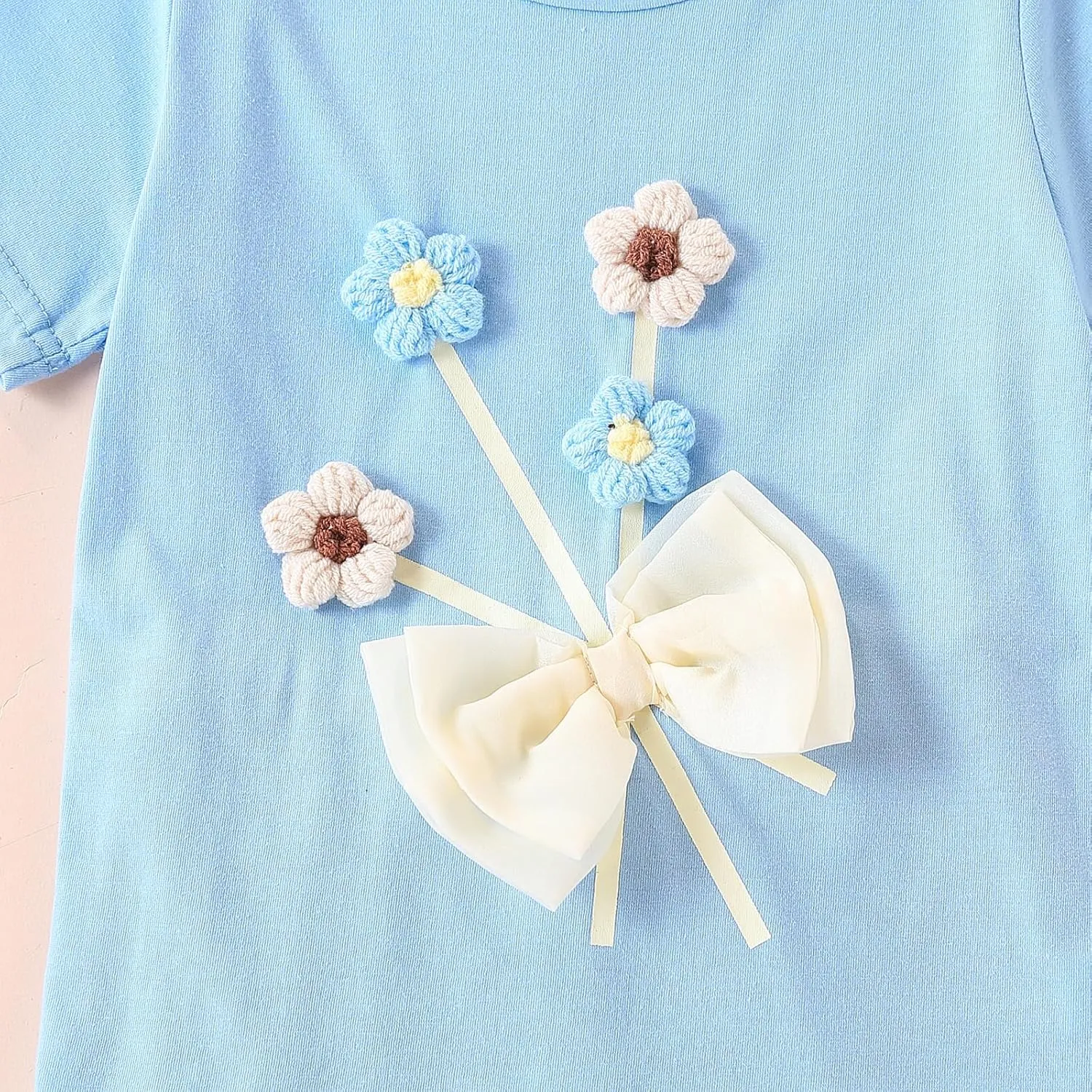 Kids Toddler Girl Clothes Summer 2 Piece Outfits Short Sleeved Top Solid Color Shorts Set