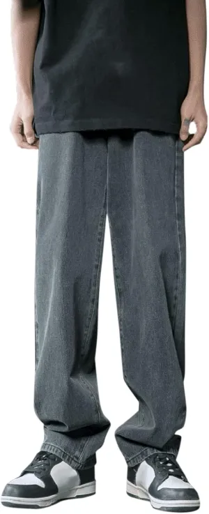 Leg Men's Pants Plus-Size Street Pants with Pocket Fashion Jeans Nine Points Pants Comfort Flex Waist Jean Men
