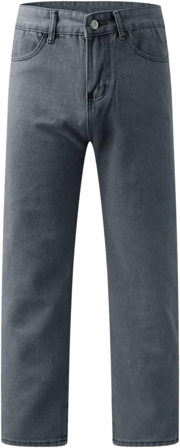 Leg Men's Pants Plus-Size Street Pants with Pocket Fashion Jeans Nine Points Pants Comfort Flex Waist Jean Men