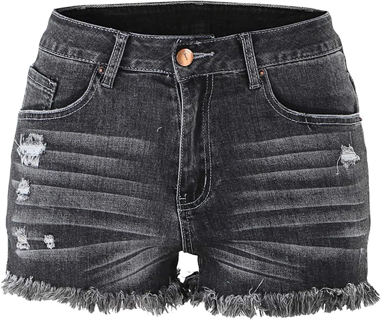 LIXIAO Women's High Waisted Ripped Stretchy Denim Hot Short Summer Jean Shorts Women Denim Shorts