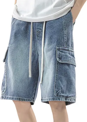 Men Baggy Denim Jorts Y2K Grunge Loose Fit Hip Hop Jean Shorts Summer Casual Short Jeans Streetwear Clothes