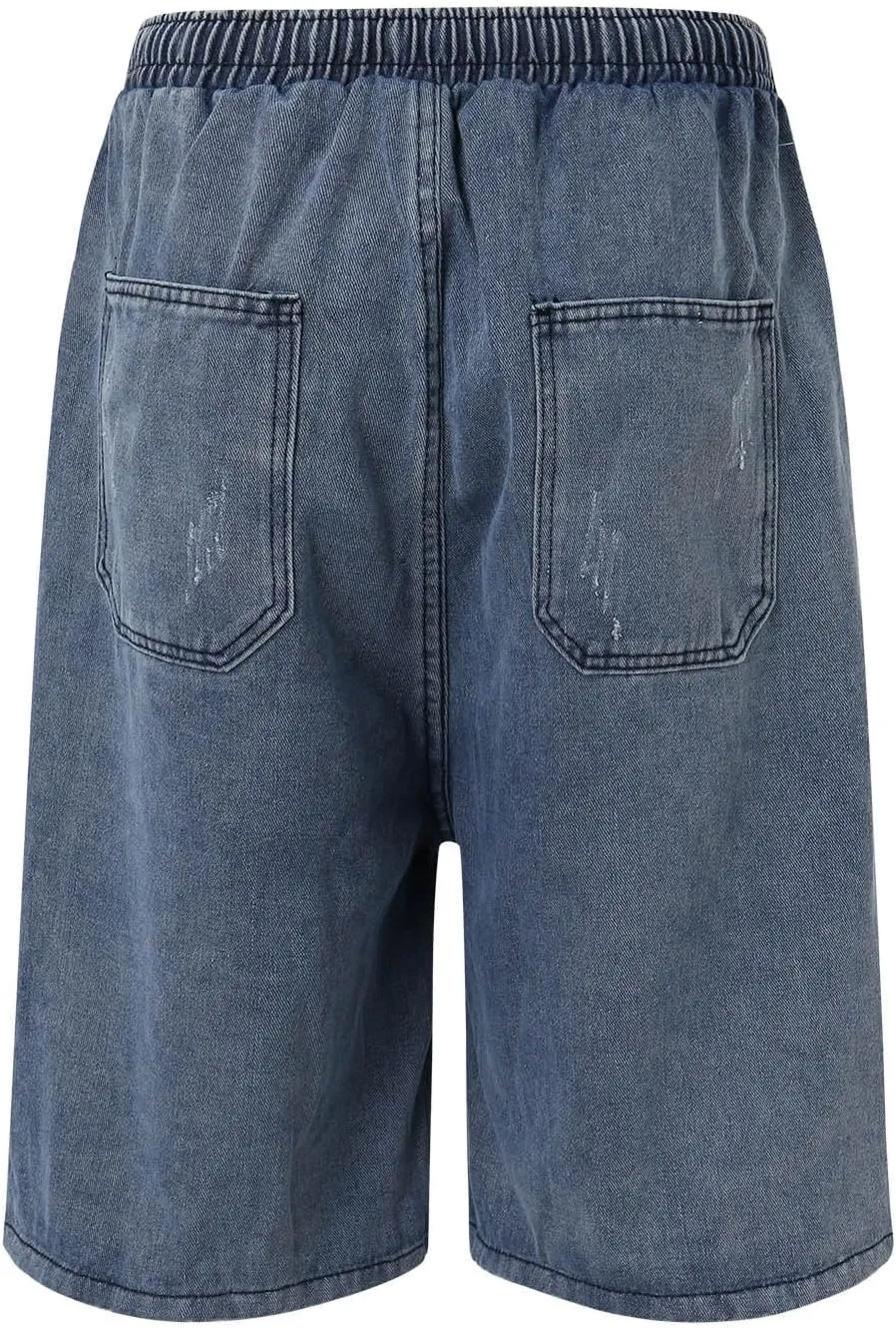 Men Y2K Grunge Baggy Jean Shorts Casual Summer Hip Hop Mid Loose Denim Shorts Streetwear