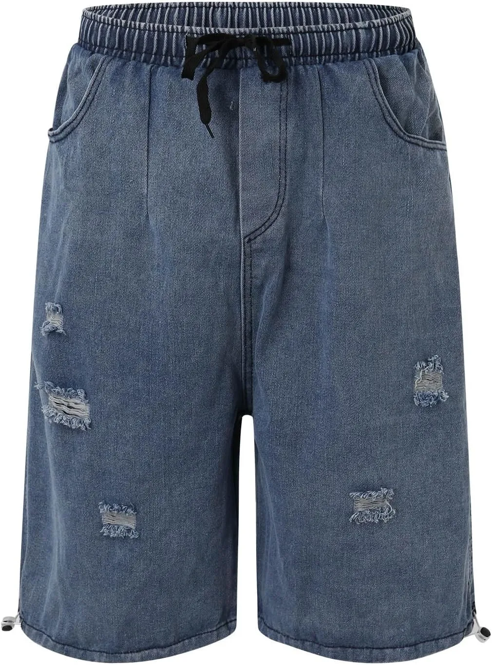 Men Y2K Grunge Baggy Jean Shorts Casual Summer Hip Hop Mid Loose Denim Shorts Streetwear