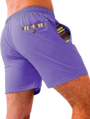 Mens 5-Inch Comfortable Shorts- Quick-Dry Lightweight Gym Running Twill Fitness Track Shorts- Violet-L