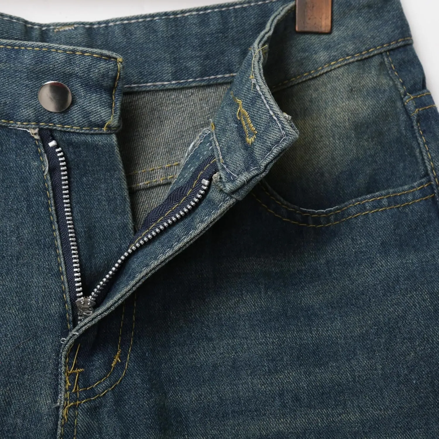 Mens Baggy Jean Shorts Loose Fit Below Knee Denim Shorts Summer Casual Y2K Streetwear Clothes