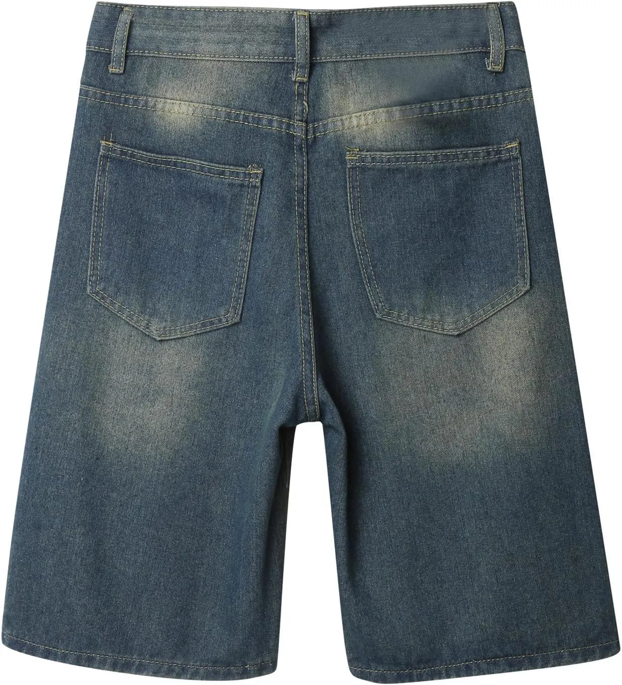 Mens Baggy Jean Shorts Loose Fit Below Knee Denim Shorts Summer Casual Y2K Streetwear Clothes
