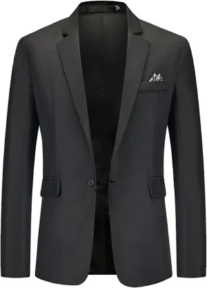 Mens Business Tuxedo Blazer One Button Shawl Lapel Slim Fit Suit Jacket Sport Coat Dinner Party Prom Wedding Jacket