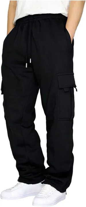 Mens Cargo Pants Tall Length Elastic Waist Jeans Men Relaxed fit Jeans Men Winter Hiking Pants Men Petite Black Pants for Men Work Casual Waterproof Hiking Joggers Men Sweatpants for Men Drawstring