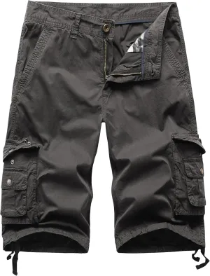 Mens Cargo Shorts Multi Pockets Twill Cotton Relaxed Fit Outdoor Camo Cargo Short for Men