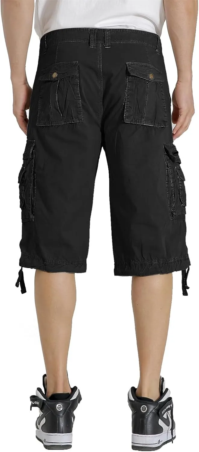 Mens Cargo Shorts Multi Pockets Twill Cotton Relaxed Fit Outdoor Camo Cargo Short for Men