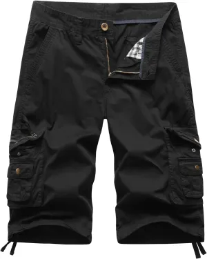 Mens Cargo Shorts Multi Pockets Twill Cotton Relaxed Fit Outdoor Camo Cargo Short for Men
