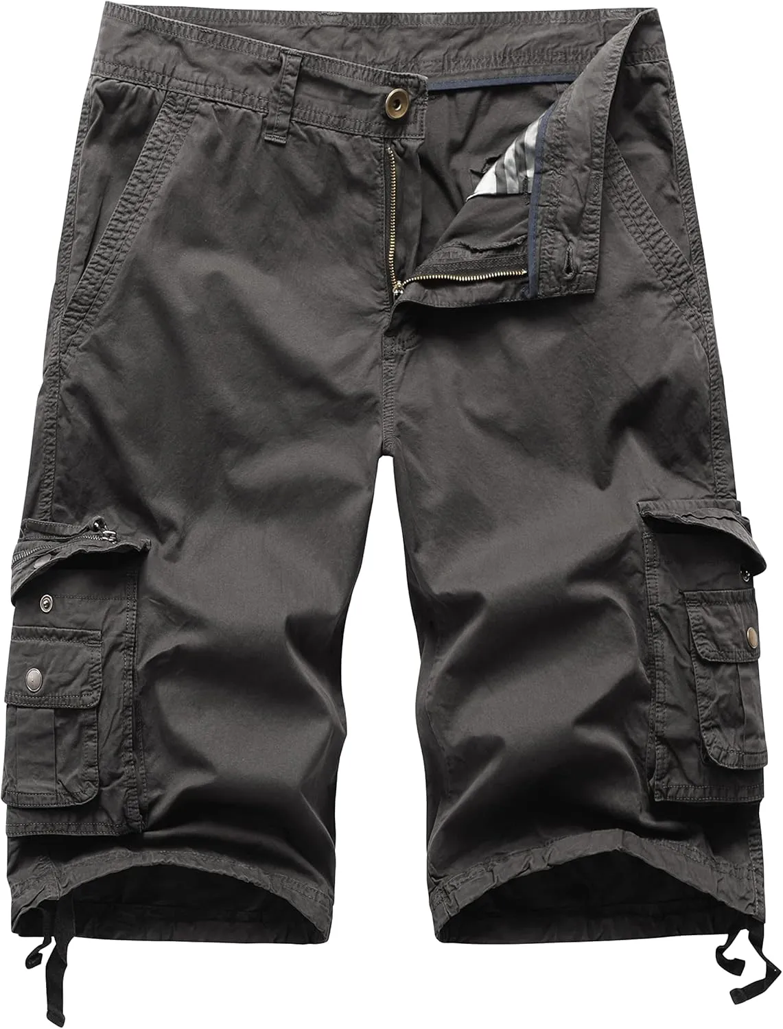 Mens Cargo Shorts Multi Pockets Twill Cotton Relaxed Fit Outdoor Camo Cargo Short for Men