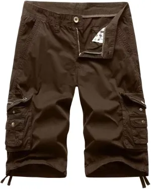 Mens Cargo Shorts Multi Pockets Twill Cotton Relaxed Fit Outdoor Camo Cargo Short for Men