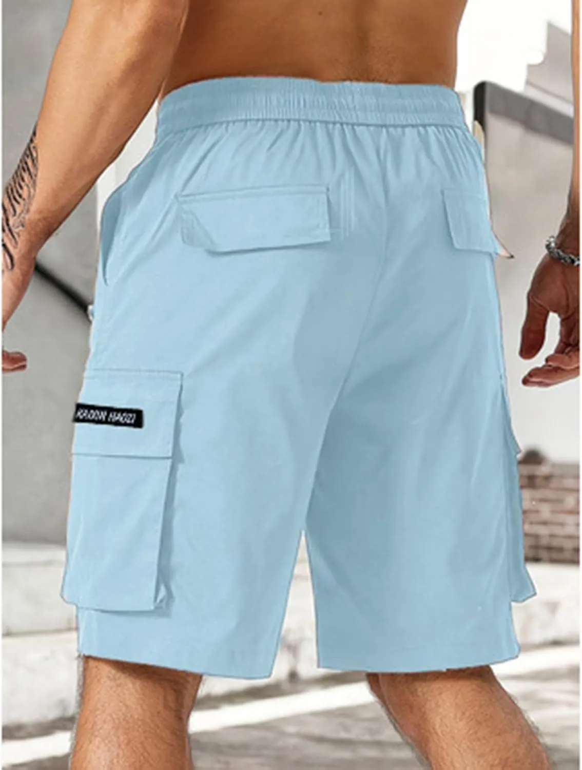 Men's Cargo Shorts Stretch Drawstring Hiking Work Pants Summer Lightweight Classic Multi Pockets Tactical Short Pants