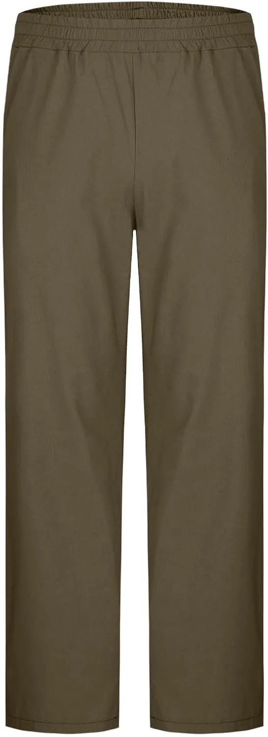 Mens Casual Cotton Linen Pants Wide Leg Baggy Trousers Men Fashion Loose Fit Elastic Waist Yoga Pants Lounge Outfits