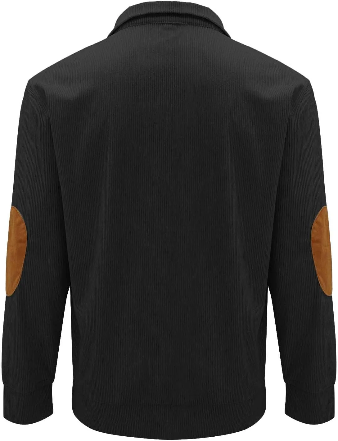 Men's Corduroy Sweatshirt Casual Stand Collar Button Long Sleeve Hoodie Mock Neck Sweaters Polo Sweatshirts No Hood