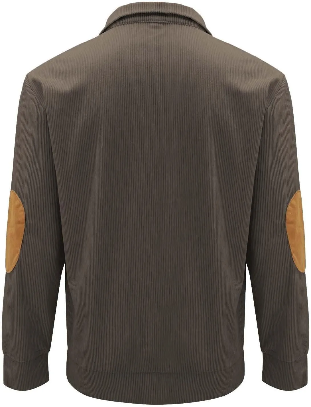 Men's Corduroy Sweatshirt Casual Stand Collar Button Long Sleeve Hoodie Mock Neck Sweaters Polo Sweatshirts No Hood