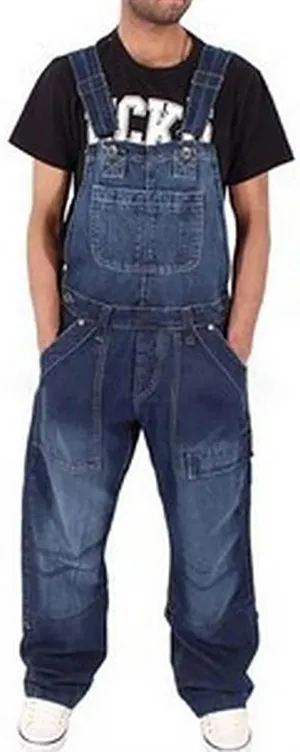 Mens Denim Bib Overalls Relaxed Fit Adjustable Strap Straight Wide Leg Jean Jumpsuits with Pockets Hippie Coveralls