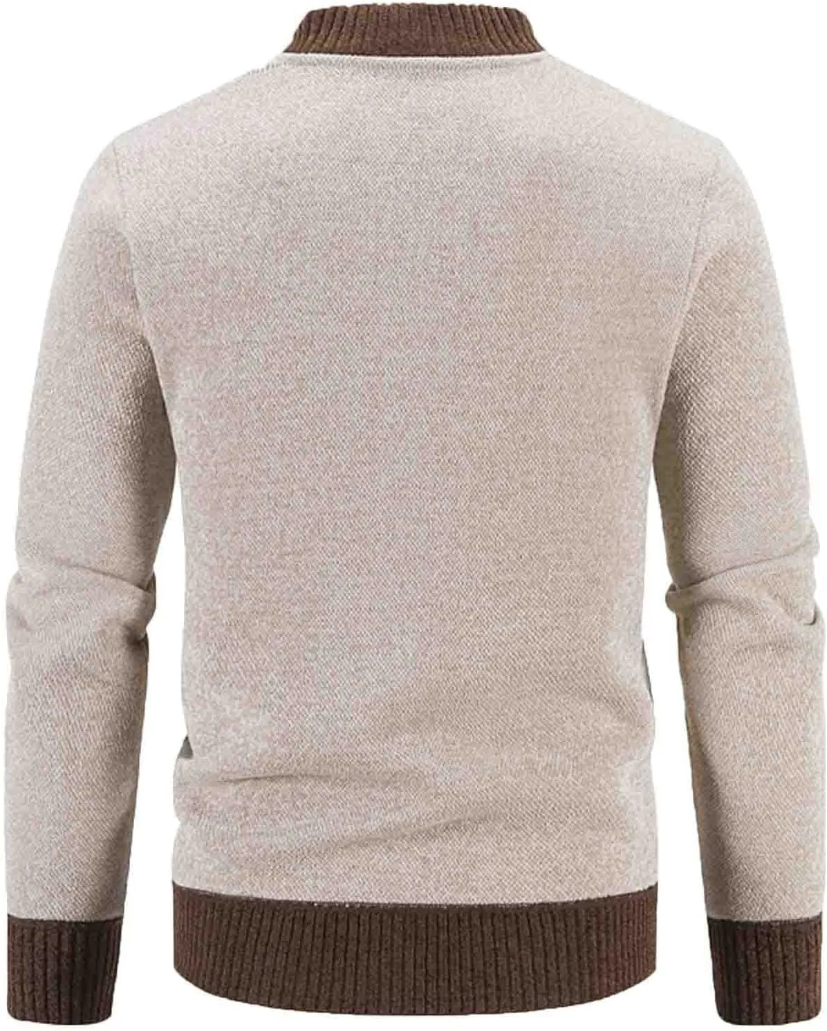 Mens Full Zip Cardigan Sweater Stand Collar Long Sleeve Pullover Graphic Knitwear Knitted Tops Jacket with Pockets