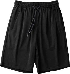 Men's Gym Shorts Breathable Mesh Quick Dry Athletic Basketball Shorts Lightweight Running Shorts with Drawstring