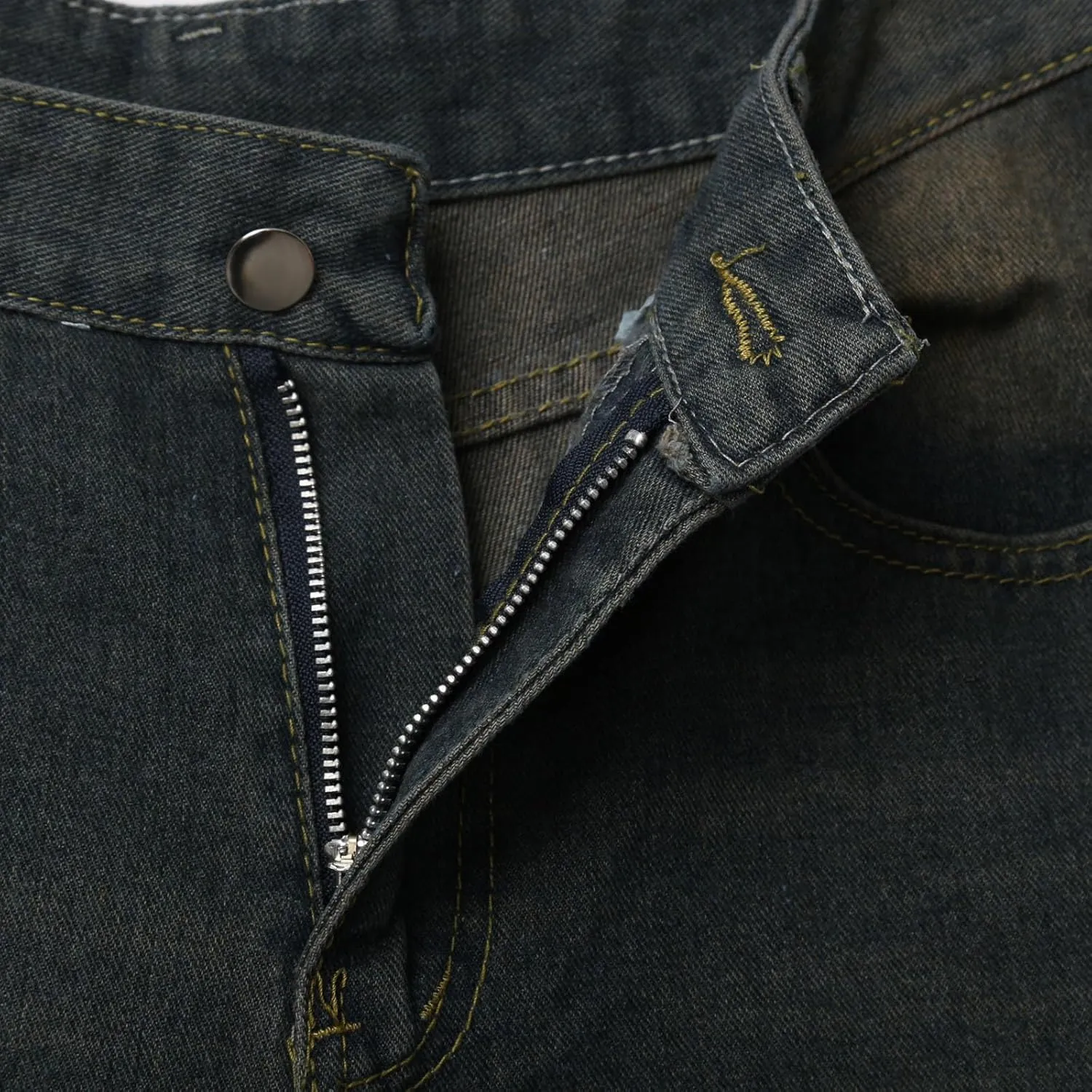 Men's Loose Hip Hop Long Jean Shorts Work Denim Shorts with Pockets Casual Summer Trendy Outfits