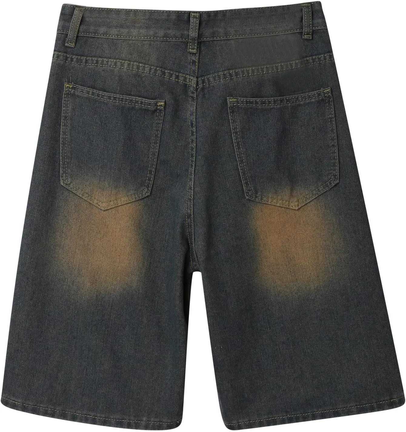 Men's Loose Hip Hop Long Jean Shorts Work Denim Shorts with Pockets Casual Summer Trendy Outfits