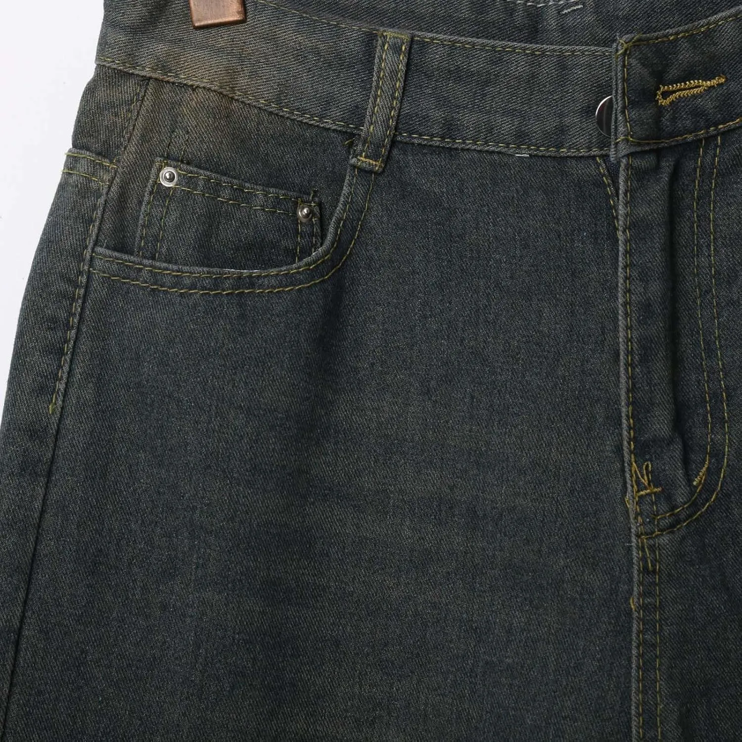 Men's Loose Hip Hop Long Jean Shorts Work Denim Shorts with Pockets Casual Summer Trendy Outfits