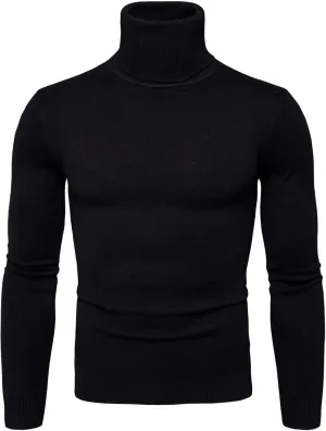 Men's Mock Turtleneck Lightweight Slim Fit Pullover Long Sleeve Solid Color Knitwear Casual Loose Oversize Sweater