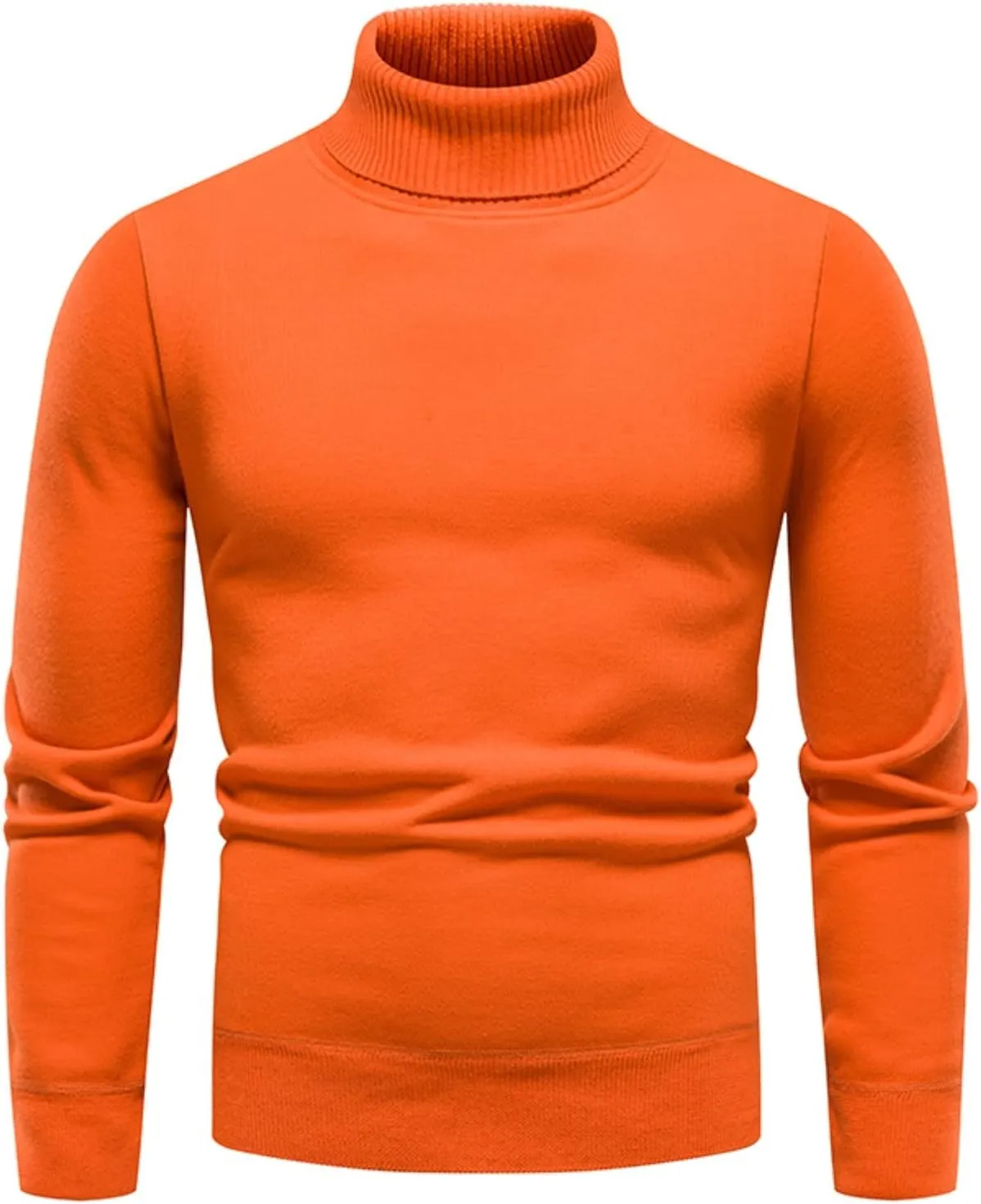 Mens Mock Turtleneck Long Sleeve Solid Color Pullover Lightweight Slim Fit Knitwear Casual Loose Fall Fashion Sweater