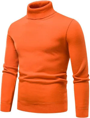 Mens Mock Turtleneck Long Sleeve Solid Color Pullover Lightweight Slim Fit Knitwear Casual Loose Fall Fashion Sweater